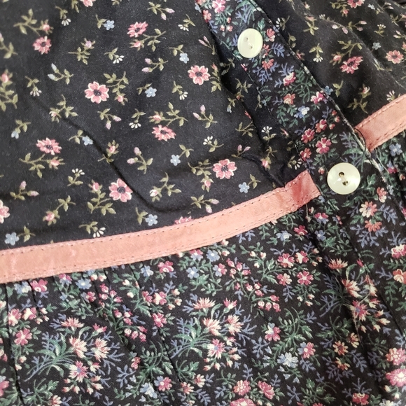 Vintage Gunne Sax Black Floral Print Skirt - Picture 8 of 14